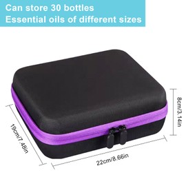 SRTSTR Custodia Portatile per Oli Essenziali - 30 Bottiglie Valigetta EVA per 5ml 10ml 15ml - Borsa da Viaggio (Viola)
