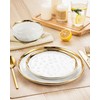 LOVECASA 12 Pieces Plates and Bowls Sets, Porcelain White and