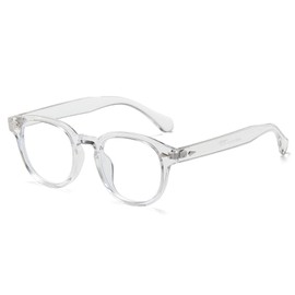 OSAGAMA Blue Light Filter Vintage Retro Round Glasses with Clear Lens Bluelight Blocker Without Prescription, transparent