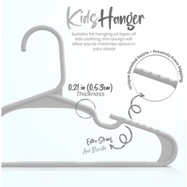 Utopia Home 20 Pack Kids Hangers - 11.5 Inch Plastic Baby Hangers for Closet - Childrens Hanger for Clothes & Infant Hanger for Closet - for Everyday Standard Use (Gray)
