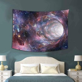 Simsant Universe Black Holes Tapestry Galaxy Wall Tapestry Milky Way Psychedelic Wormholes Wall Hanging Decorating Dormitory Decor GTXYSI467(60"x40")