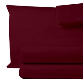 Decfair Egyptian Cotton California King Sheets Set 1000 TC Luxury Hotel Soft and Smooth Burgundy Cal King Sheet Set Sateen Weave Extra Long Staple Cotton 16" Deep Pocket Bedding - Burgundy, 4 Piece