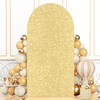 ROMANKAS Gold Arch Cover Sequin Wedding Arch Cover 7.2x4FT Stretchy