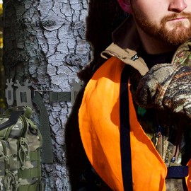 Highwild Treestand Strap Gear & Bow Hangers for Hunting Gears Bow - Multi-Hook Accessory Holder - NO Plastic Parts - ON Your Tree in Seconds - 3 Gear Hooks + 2 Bow Hangers Set