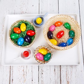 AMINFUN Egg Crayons, 9 Colors Palm Grip Toy, Washable Paint Stackable Toys for Kids, Children, Babies, Toddlers, Gift for Boys and Girls, Gift for Easter