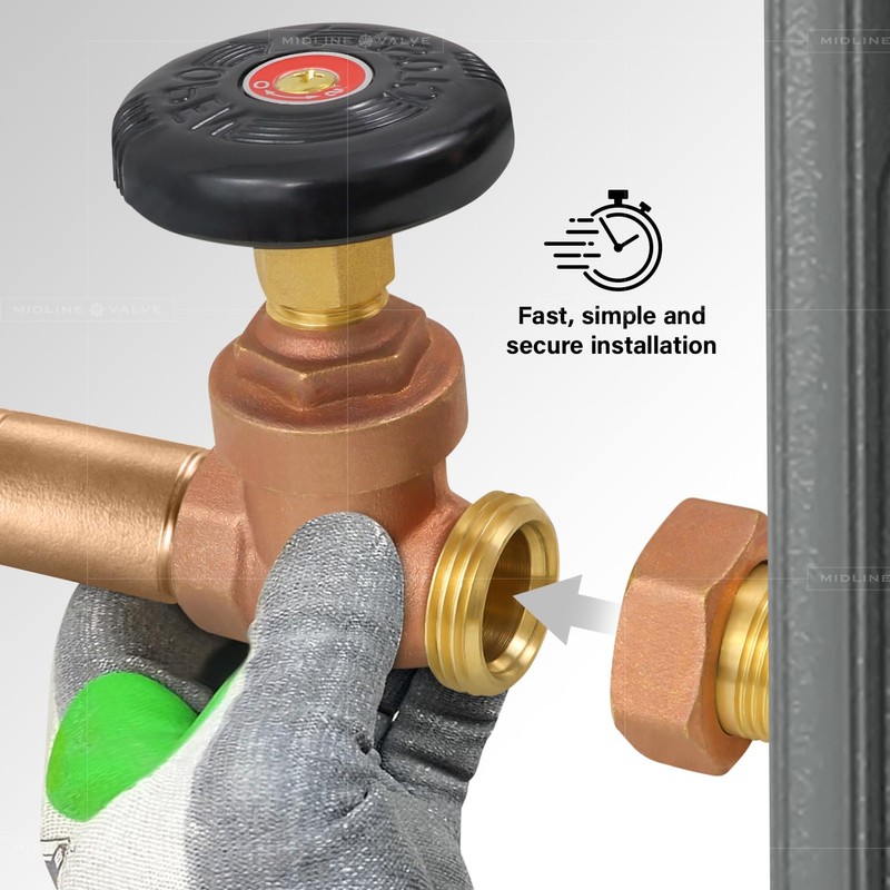 Midline Valve 6I33 Steam Radiator Gate Valve; Air Vent Temperature