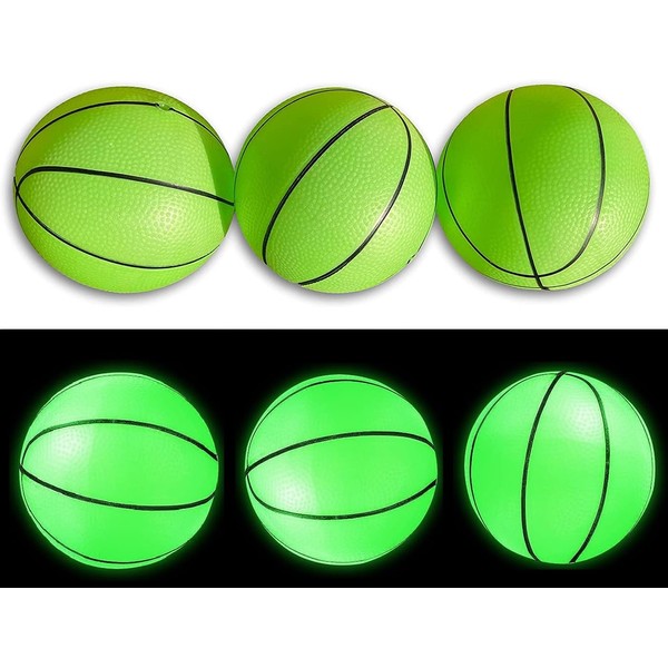 Toys+ Glow Balls! Glow in The Dark Mini Basketball (3