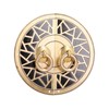 Chinese Antique Cabinet Handle Brass Circular Plaid Bookcase Knob for