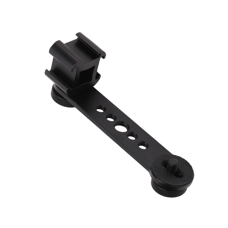 Triple Cold Shoe Extension Bracket Aluminium Alloy Microphone Stand Mount