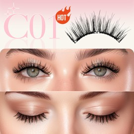 LASHVIEW Magnetic Lashes with Applicator,2 Pair Reusable Magnetic Eyelashes with Applicator, No Glue Needed Magnetic Eyelashes Magnetic Lashes Kit,Easy to Wear and Remove