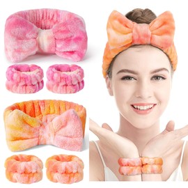 Face Wash Headband and Wristband Set – Soft, Absorbent, Adjustable Headband & Wristbands for Skincare, Makeup, and Spa Routine – Cute, Vibrant Colors, Value Pack