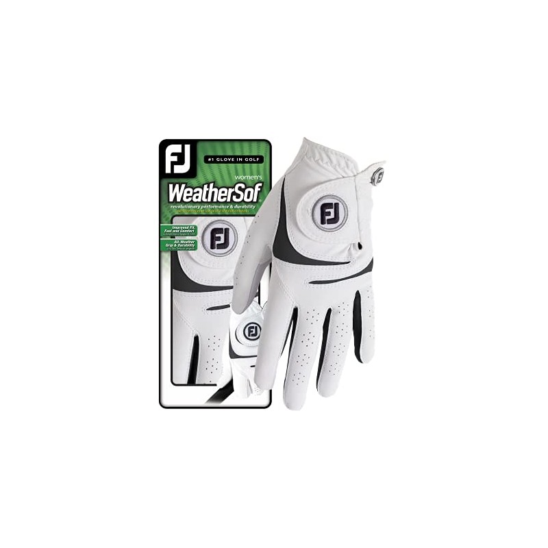 Footjoy WeatherSof Golf Glove, Women, Women, 67948, white, Medium