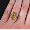 Aimys Vintage Women 925 Sliver Ring Citrine Natural Party Wedding