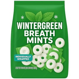 Wintergreen Breath Mints Hard Candy 1 Bulk Bag 3 LB - Individually Wrapped, Refreshing Fresh Taste for Every Occasion - 53 oz