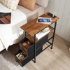 HOOBRO End Table with Charging Station, Narrow Side Table with