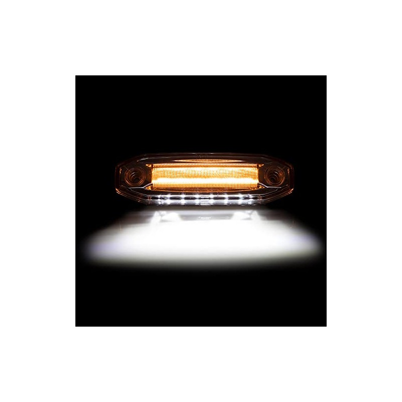 Maxxima Clearance Marker Amber Clear Lens and White Ground Light
