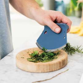 BergHOFF LEO 3pc Herb Cutter & Ginger grater Glass Fiber Reinforced Body Grater Natural Wood Herb Cutter Stainless Steel Blade