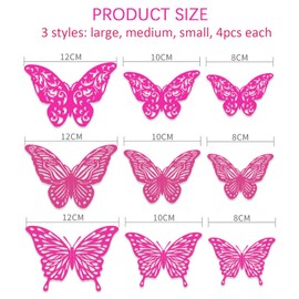 Hebterrka Pack of 36 3D Butterflies Decoration, Children's Room Friendly Wall Stickers, Removable Butterfly Stickers for Girls' Room Decoration, Elegance