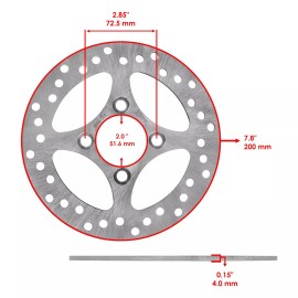 Caltric Rear Brake Disc Rotor with Pads For Yamaha Raptor 700 700R YFM700R SE 2013-2024
