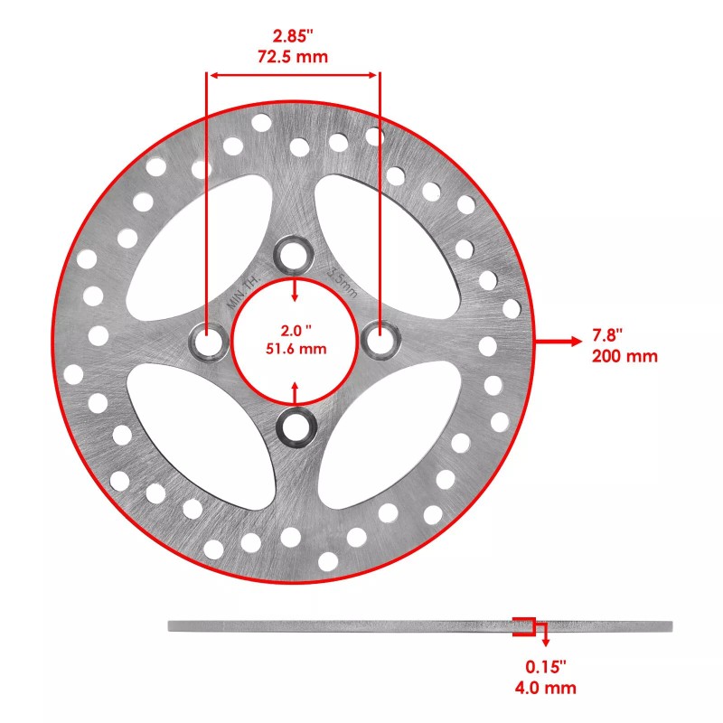 Caltric Rear Brake Disc Rotor with Pads For Yamaha Raptor