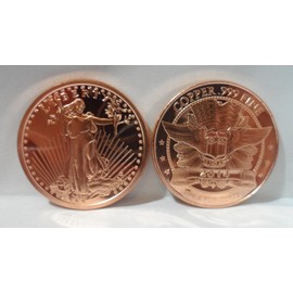 1 OZ. Saint Gaudens .999 Fine Copper Bullion Art Round