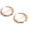 Women 9cm elegant Large Word Bamboo Earrings Hip-Hop Gold Hoops