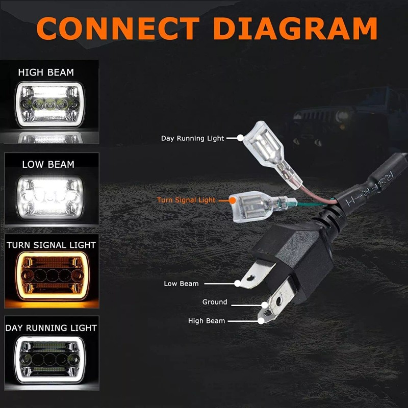 us- 2x 7x6"5x7 LED Headlights Fit Ford E-150 Econoline Club