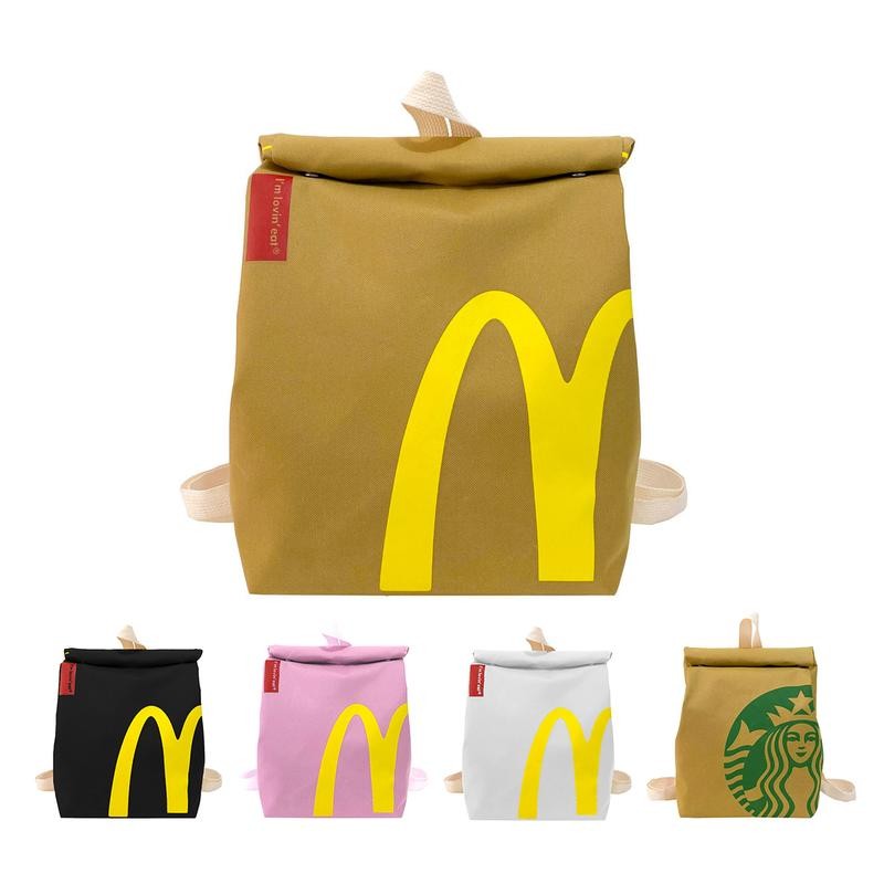 McDonald's Backpack Packaging Student Schoolbag Large Capacity School Funny Cute