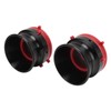 1 Pair NAB Hub Adapters Black Polished Aluminum Alloy Red