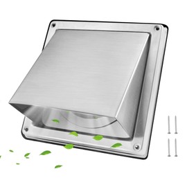 Weather Protection Grille 100 mm Stainless Steel 304 Ventilation Grille with Hood Ventilation Grille with Stainless Steel Screws Exhaust Hood Slat Grille Flat Hood Facade Protection for Bathroom