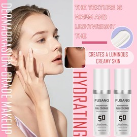 2PCS Color Changing Foundation,Full Coverage Foundation Long Lasting Flawless Liquid Foundation Set with 2 Cosmetics Sponge,Non-Greasy Liquid Cover Concealer Foundation Nude Makeup Base 30ml