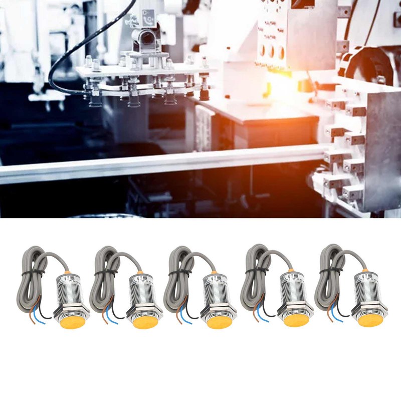 5Pcs Metal Inductive Switch Proximity Limit Sensor NPN 3‑Wire Normally