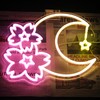 Kullneon Sakura Moon Neon Sign Star Neon Signs for Wall