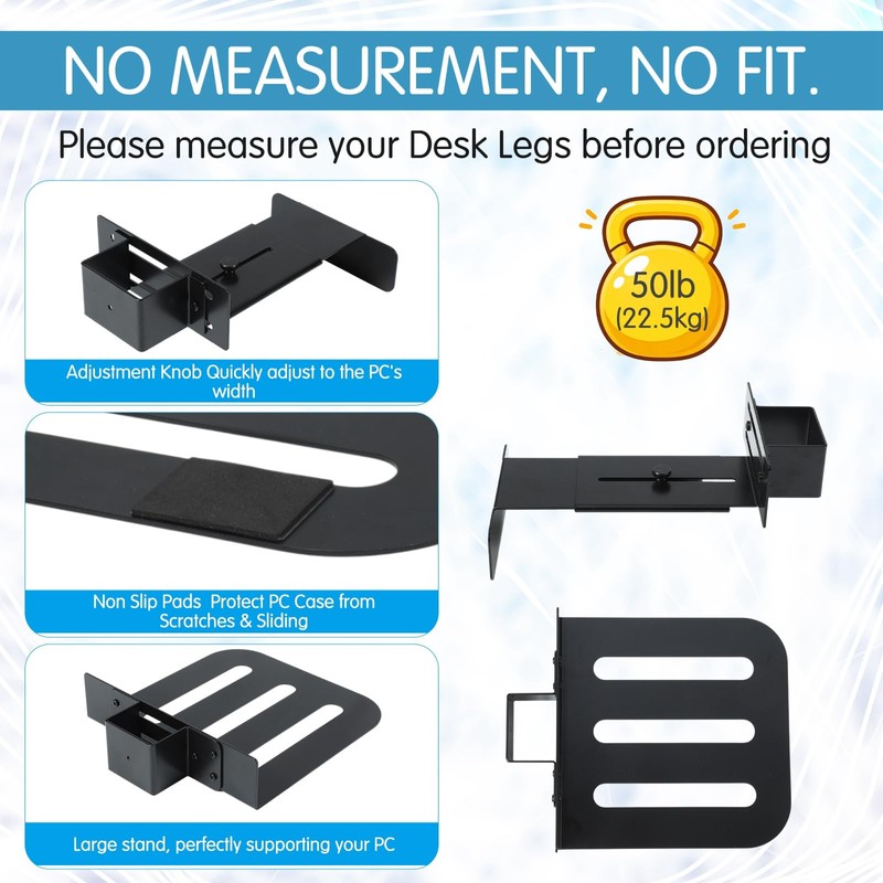 Relaxweex Under Desk PC Mount for Standing Desk Fits 65mm×45mm