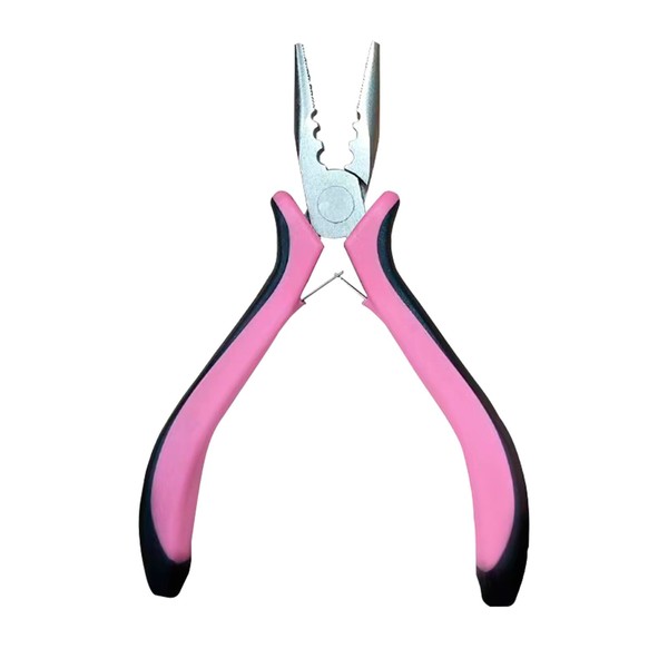WENJION Haarverlängerung Zange 3 Loch Für Extensions Entferner, Schwarz Rosa