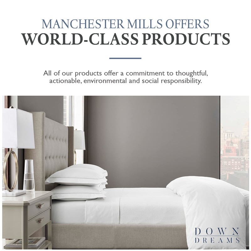 Down Dreams Manchester Mills Classic Pillows - King/Medium Support 2-Pack