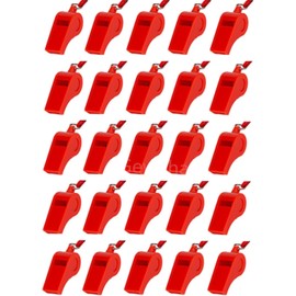 Red Emergency Whistles with Lanyard 15 Pcs,Gewaha Loud Crisp Sound,Plastic Whistle,for Lifeguard,Self Defense and Emergency