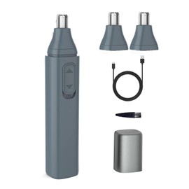 JISHO Ear and Nose Hair Trimmer for Men – 10000 RPM Powerful Motor with Dual Stainless Steel Edge Blades USB Type-C Rechargeable for Easy Cleansing Travel Size（2 Refills）