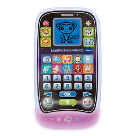 VTech Leuchtendes Lernhandy – Lerntelefon mit niedlichen Tierfreunden, spannenden Lernspielen, Liedern und Melodien – Für Kinder von 3-6 Jahren, White, Light Blue