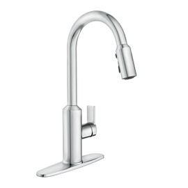 Moen Meena One Handle Kitchen Faucet with Pull Down Sprayer, High Arc Kitchen Sink Faucet Featuring Reflex System and Duralock Quick Connect, Chrome, 87270