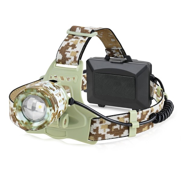 PARAROSE Rechargeable Headlamp, 90000 Lumens 4 Modes Headlight Super Bright