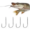 100Pcs 6/0# High Carbon Steel Sharp Fish Hooks with Barb