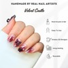 Hanakoko Handmade Press-On Nails, Floral Designs with Glitter and Pearls,