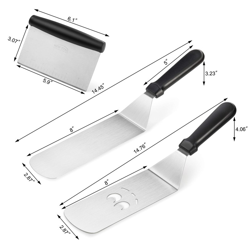 New Star Foodservice 1029161 Juego de espátulas para barbacoa de