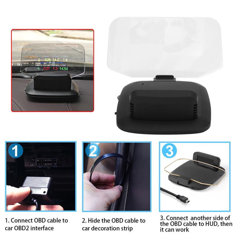 C1 OBD2+GPS LED OBD Car HUD Head up Display Speedometer
