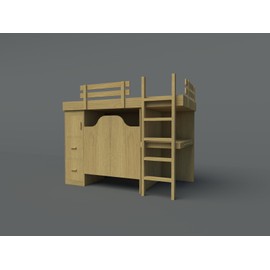 Bunk Bed Plans DIY 3 in 1 Desk Chest Storage Organizer Workstation Woodworking