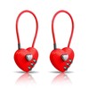 YAODHAOD 2 Pack Combination Lock, 3 Digit Heart Shaped Padlock