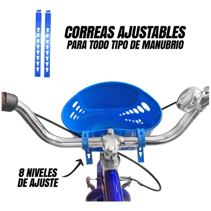 Canasta Canastilla Bicicleta Niño Plástico Rodado 12 Color Azul