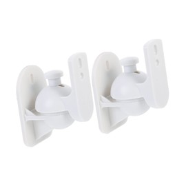 WOONEKY 2sets Wall Mount Speaker Bracket Surround Sound Audio Mounts for Home Theater Kitchen Bedroom White Speaker Stands