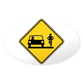 CafePress Share The Road Oval Car Bumper Sticker